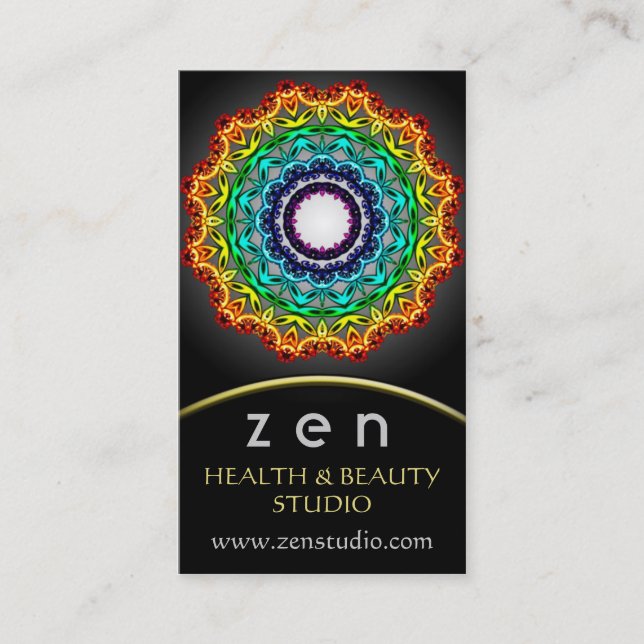 Tarjeta De Visita Arte de la mandala del ornamento del círculo, (Anverso)