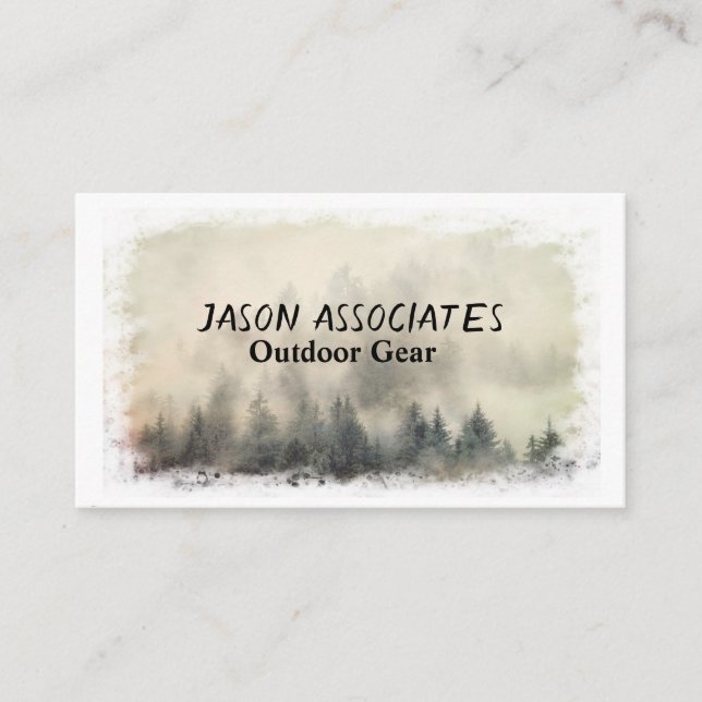 Tarjeta De Visita arte de la naturaleza de los pinos de montaña (Anverso)
