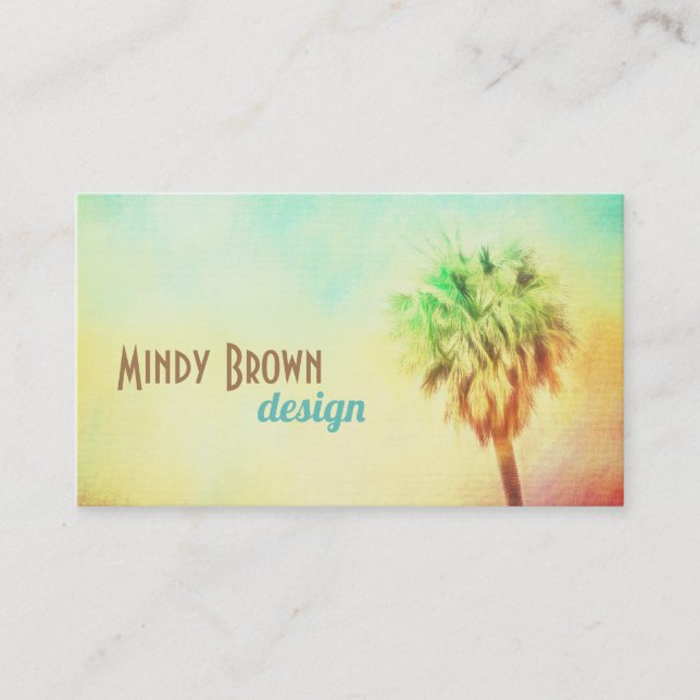 Tarjeta De Visita arte de la naturaleza de palmeras tropicales perso (Anverso)