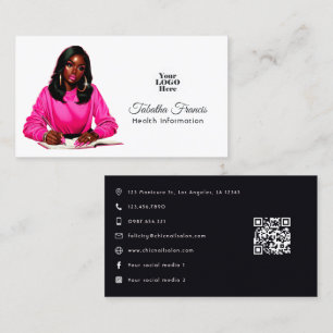 Tarjeta De Visita Arte de liderazgo de mujeres afro negras empoderad