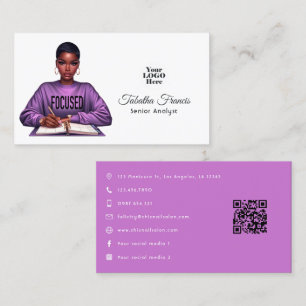 Tarjeta De Visita Arte de Liderazgo y Empoderamiento de la Mujer Afr