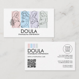 Tarjeta De Visita Arte de Línea de Pastel Personalizado DOULA
