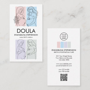 Tarjeta De Visita Arte de Línea de Pastel Personalizado DOULA