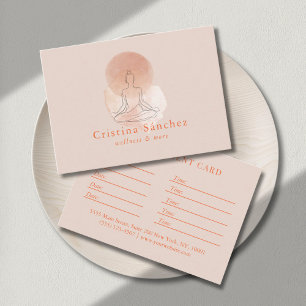 Tarjeta De Visita Arte de línea minimalista mujer yoga meditación