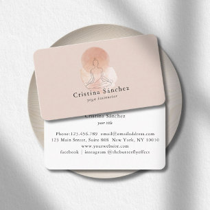 Tarjeta De Visita Arte de línea minimalista Mujer Yoga Reiki Meditac