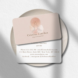 Tarjeta De Visita Arte de línea minimalista Mujer Yoga Reiki Meditac
