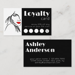 Tarjeta De Visita Arte de Línea Simple Moderno Salón Agrega tu Logot