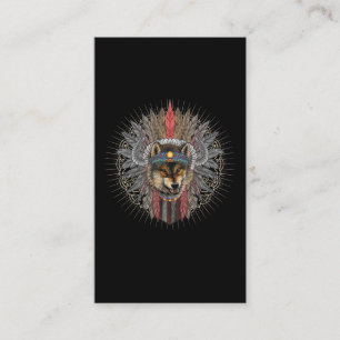 Tarjeta De Visita Arte de lobo nativo americano