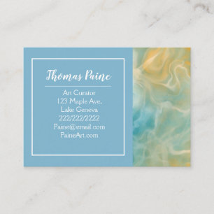 Tarjeta De Visita Arte de mármol azul pálido, dorado, verde teñido,