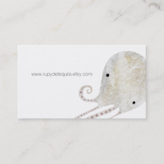 Tarjeta De Visita Arte de Medios Mixtos de Pulpo Adorable