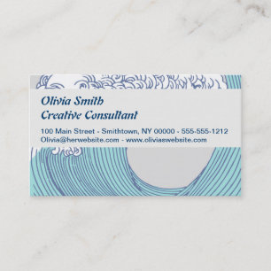 Tarjeta De Visita Arte de olas de surf Ukiyo-e japonés vintage Costa