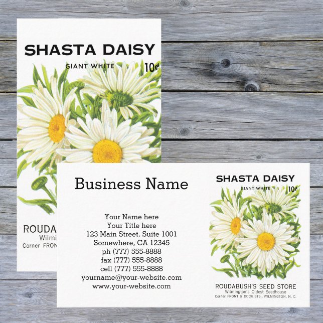 Tarjeta De Visita Arte de Paquete de Semillas Antiguas, Flores de Ma (Subido por el creador)