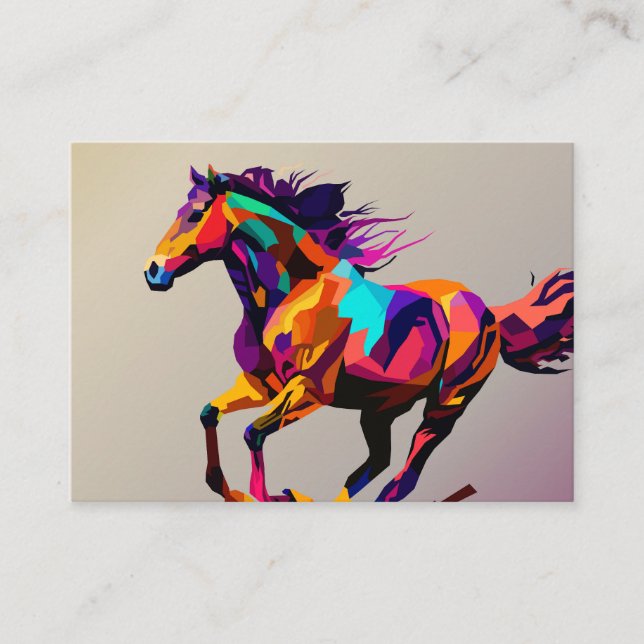 Tarjeta De Visita Arte de pop de caballo (Anverso)