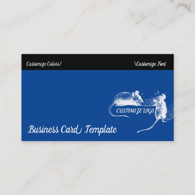 Tarjeta De Visita Arte de queso de ratón - Dos ratones (Anverso)