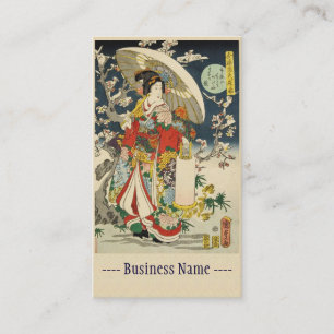 Tarjeta De Visita Arte de retrato de dama geisha vintage japonesa
