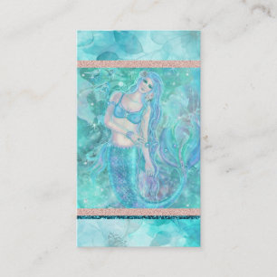 Tarjeta De Visita Arte de sirena oceánica por Renee Lavoie