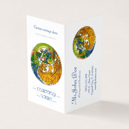 Tarjeta De Visita Arte de tigre clásico oriental Yin Yang Dragon