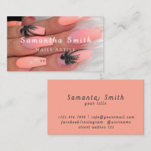 Tarjeta De Visita Arte de uñas Chic Glam Salón de manicura Artista d