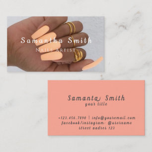 Tarjeta De Visita Arte de uñas Chic Glam Salón de manicura Artista d