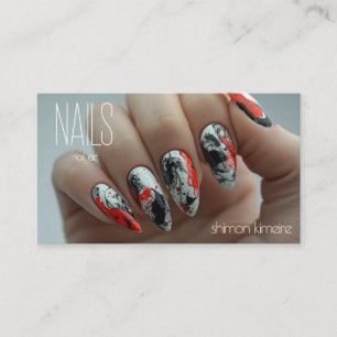 Tarjeta De Visita Arte de uñas con pintura salpicada de moda Lealtad