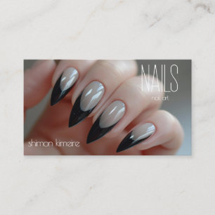 Tarjeta De Visita Arte de uñas elegante y chic lealtad de manicurist