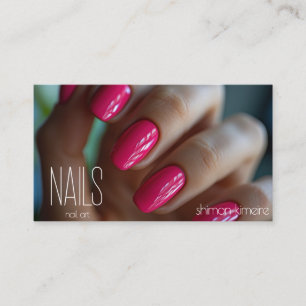 Tarjeta De Visita Arte de uñas rosa fondant