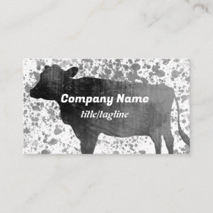 Tarjeta De Visita arte de vaca divertida pintura gris y acuarela bla