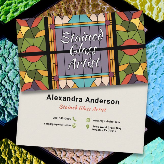 Tarjeta De Visita Arte de vidrio contenido (Stained Glass Art Business Card)