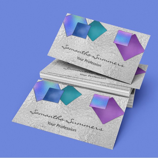 Tarjeta De Visita Arte de vidrio fundido dicroico moderno blanco (Subido por el creador)