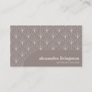 Tarjeta De Visita Arte Deco Creativo Moderno Marrón Beige Profesiona