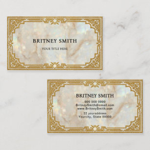 Tarjeta De Visita Arte deco moderno elegante ópalo beige ágata
