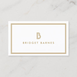Tarjeta De Visita ARTE DECO MONOGRAM LOGO INICIAL en ORO y BLANCO