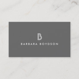 Tarjeta De Visita ARTE DECO MONOGRAMA LOGO INICIAL en GRIS y BLANCO