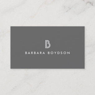 Tarjeta De Visita ARTE DECO MONOGRAMA LOGO INICIAL en GRIS y BLANCO