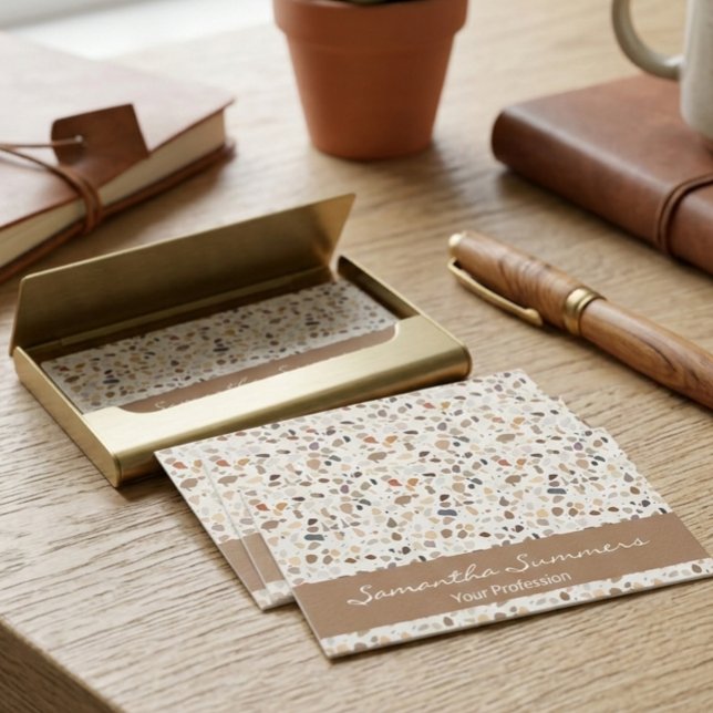 Tarjeta De Visita Arte Deco patrón moderno de terrazo como roca (Subido por el creador)