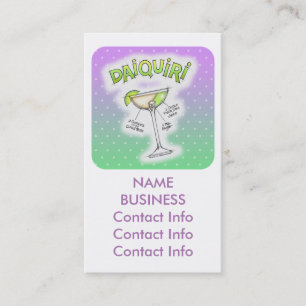 TARJETA DE VISITA ARTE DEL CÓCTEL DE LA RECETA DEL DAIQUIRÍ