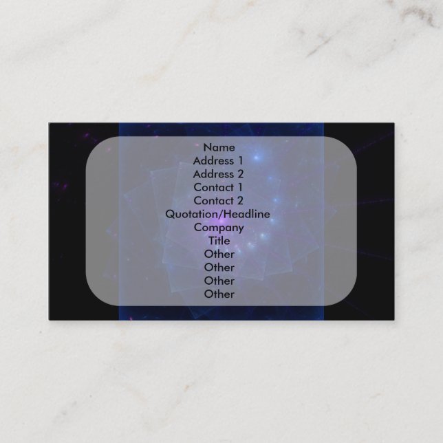 Tarjeta De Visita "Arte del fractal del alcohol del cubo de hielo" (Anverso)