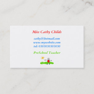 Tarjeta De Visita Arte del Kiddie, Srta. Cathy Childs,