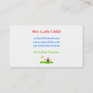 Tarjeta De Visita Arte del Kiddie, Srta. Cathy Childs,