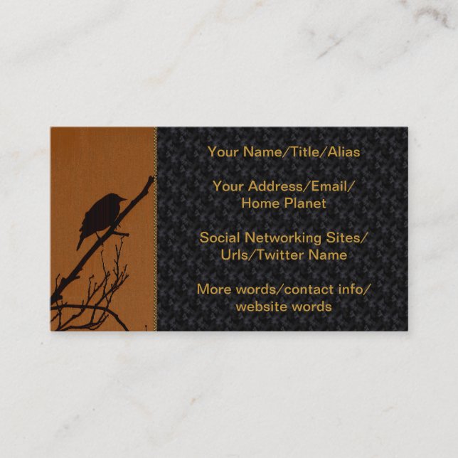 Tarjeta De Visita Arte del pájaro (Anverso)