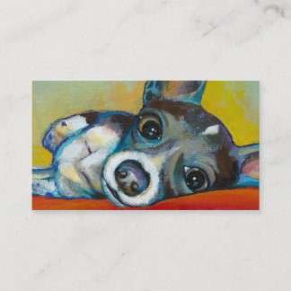 Tarjeta De Visita Arte del perro de la chihuahua - pintura adorable