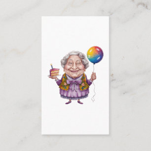 Tarjeta De Visita Arte divertido de cumpleaños de abuela en biciclet