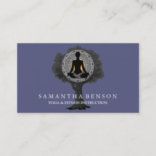Tarjeta De Visita Arte elegante del logotipo del árbol de la actitud
