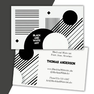 Tarjeta De Visita Arte en blanco y negro
