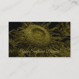 Tarjeta De Visita Arte floral amarillo amarillo giratorio elegante