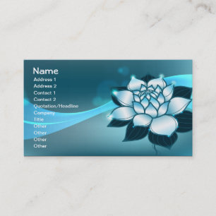 Tarjeta De Visita Arte floral fino espiritual azul de Lotus