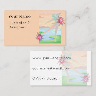 Tarjeta De Visita Arte floral Pastel Horizon Dancer en pared