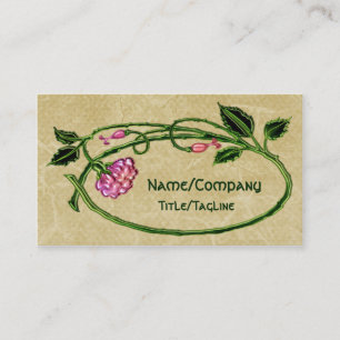 Tarjeta De Visita Arte floral rosado Nouveau