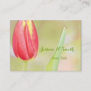 Tarjeta De Visita arte fotográfico profesional de tulipán rosa bonit