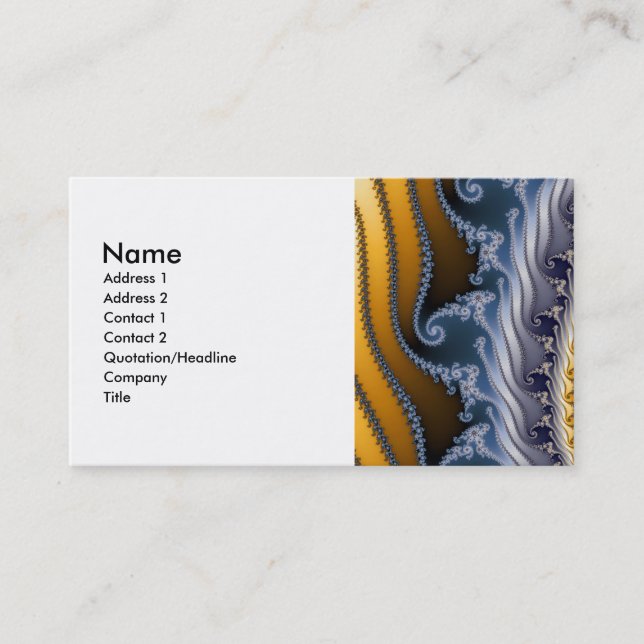 Tarjeta De Visita Arte fractal barrido de viento (Anverso)